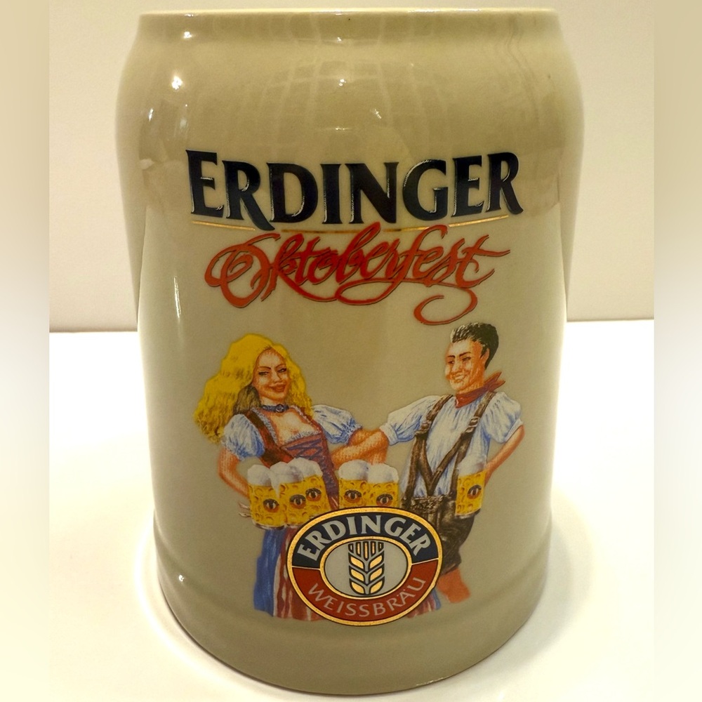 Erdinger Oktoberfest Beer Stein – 0.5L – F. Herb – Vintage Stoneware Mug
